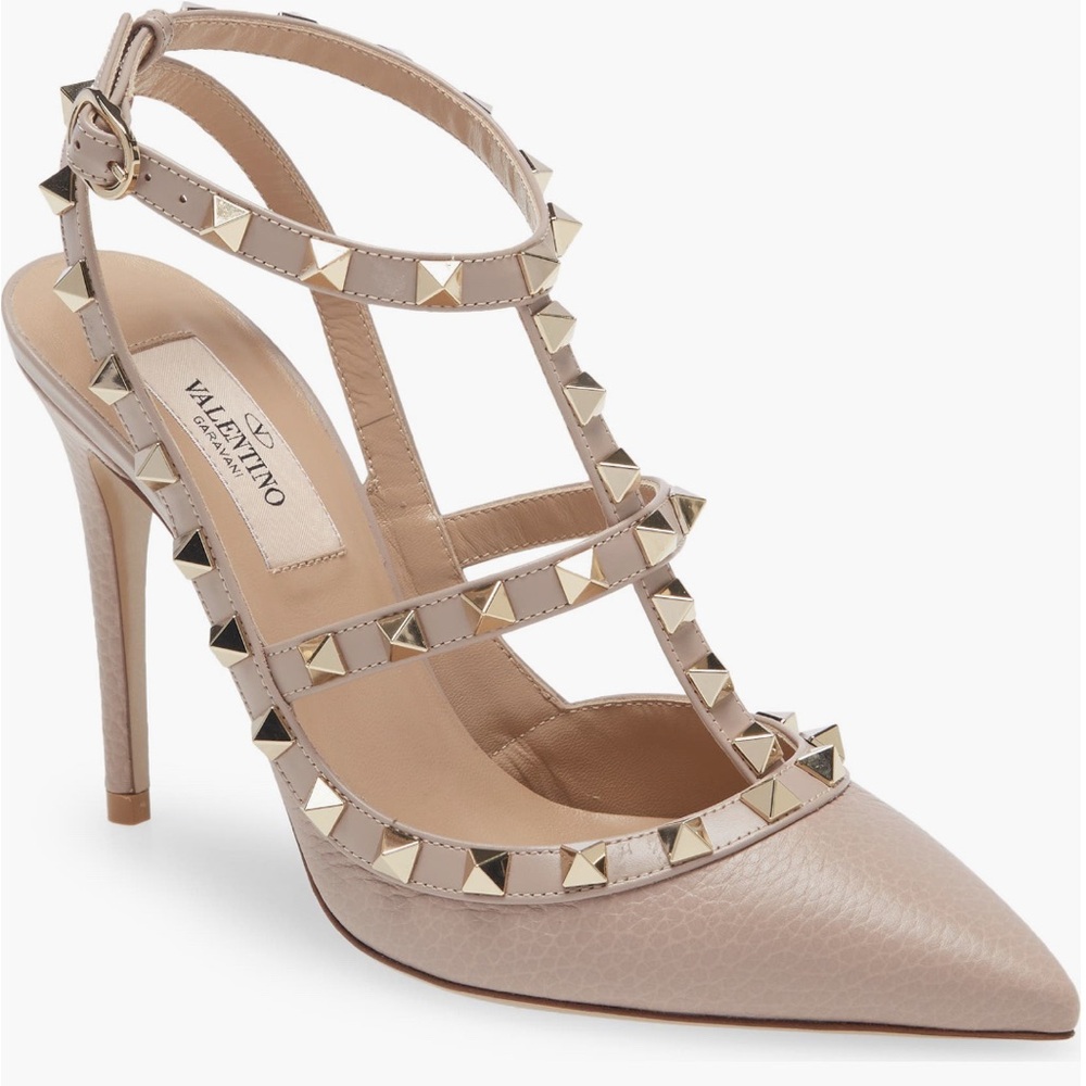 Valentino Women's Beige Rockstud Heels